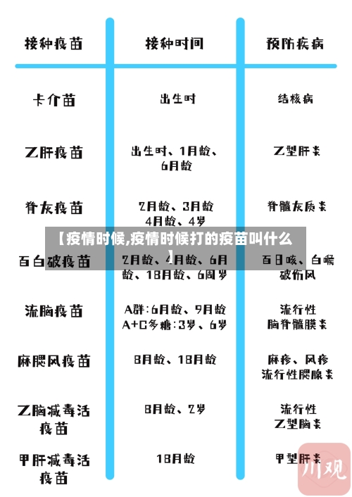 【疫情时候,疫情时候打的疫苗叫什么】