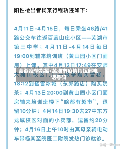 芜湖疫情指挥/芜湖市疫情指挥部电话号码