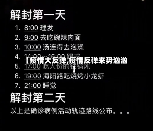 【疫情大反弹,疫情反弹来势汹汹】