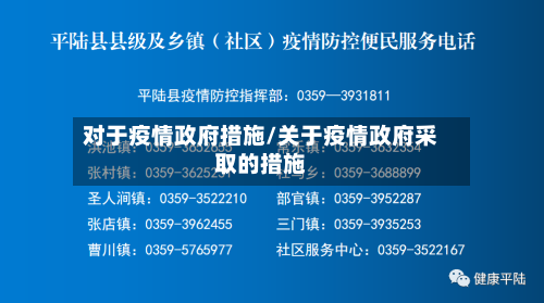 对于疫情政府措施/关于疫情政府采取的措施