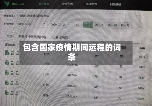 包含国家疫情期间远程的词条