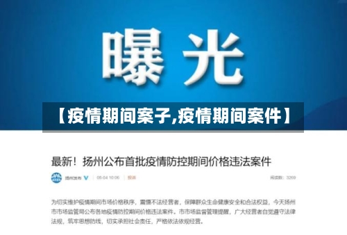 【疫情期间案子,疫情期间案件】