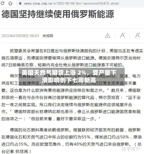 美国天然气期货上涨 2%，受产量下滑影响创下七周新高