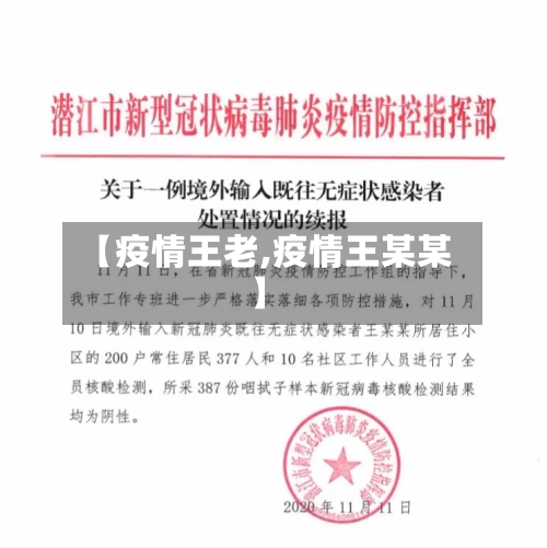 【疫情王老,疫情王某某】
