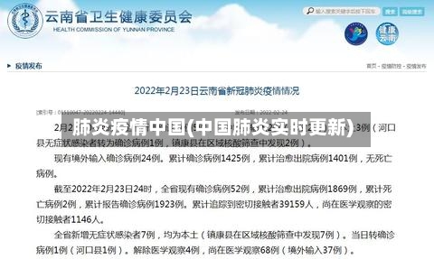 肺炎疫情中国(中国肺炎实时更新)
