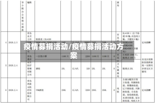 疫情募捐活动/疫情募捐活动方案