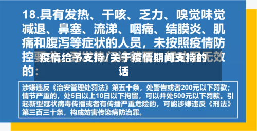 疫情给予支持/关于疫情期间支持的话