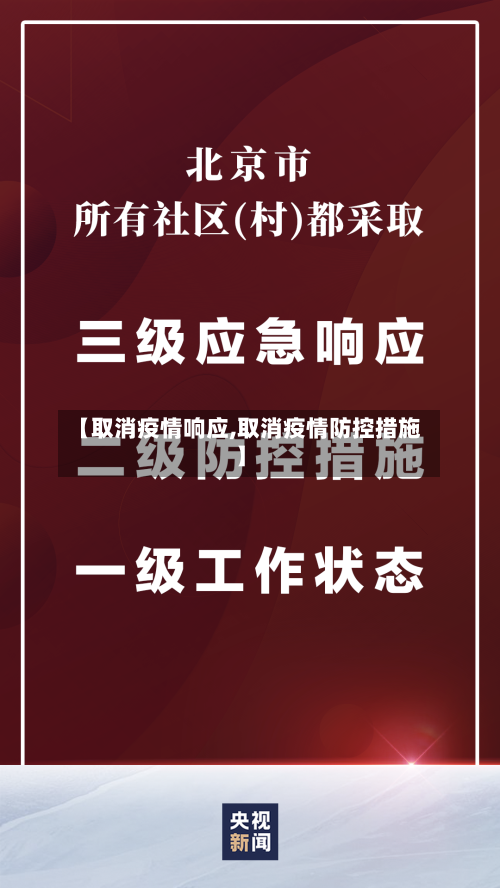 【取消疫情响应,取消疫情防控措施】