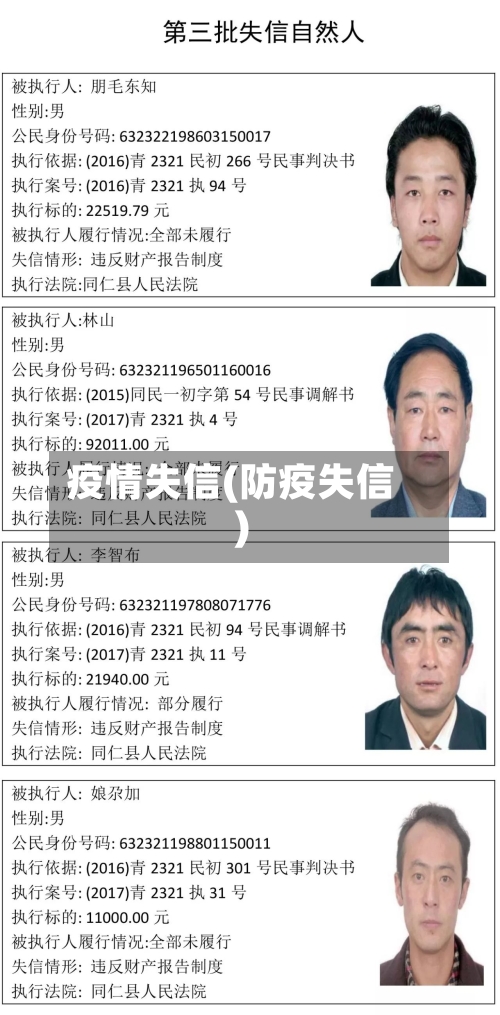 疫情失信(防疫失信)