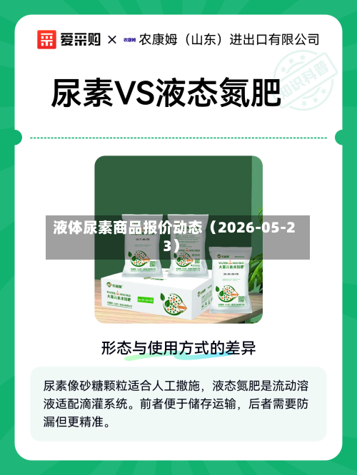 液体尿素商品报价动态（2026-05-23）