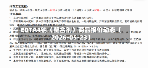 EDTA4钠（螯合剂）商品报价动态（2026-05-23）