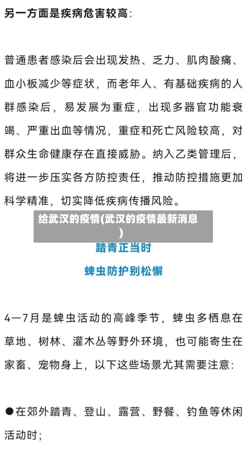 给武汉的疫情(武汉的疫情最新消息)