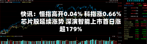 快讯：恒指高开0.04% 科指涨0.66% 芯片股延续涨势 深演智能上市首日涨超179%