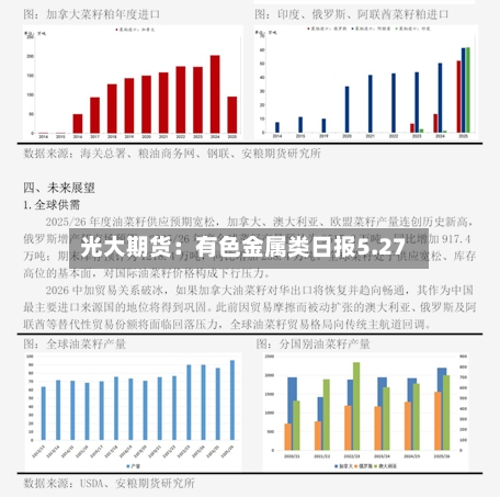 光大期货：有色金属类日报5.27
