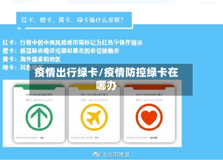 疫情出行绿卡/疫情防控绿卡在哪办