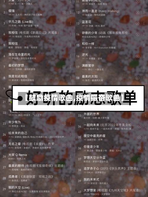 【鼓励疫情歌曲,疫情振奋歌曲】