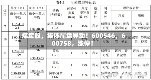 煤炭股，集体尾盘异动！600546，600758，涨停！