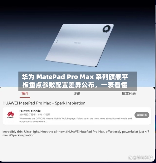 华为 MatePad Pro Max 系列旗舰平板重点参数配置差异公布，一表看懂
