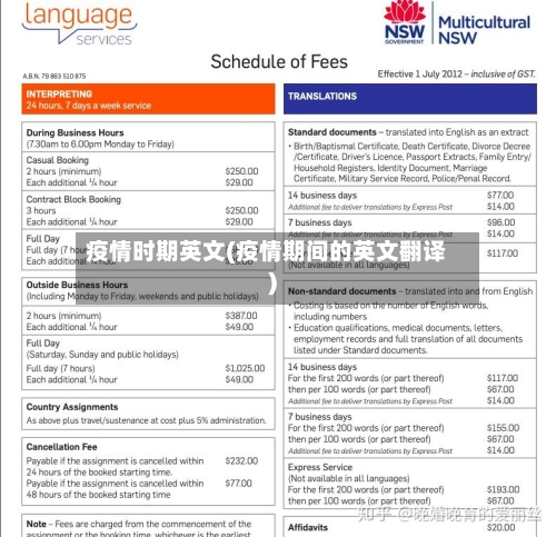 疫情时期英文(疫情期间的英文翻译)