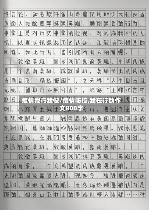 疫情我行我做/疫情防控,我在行动作文800字