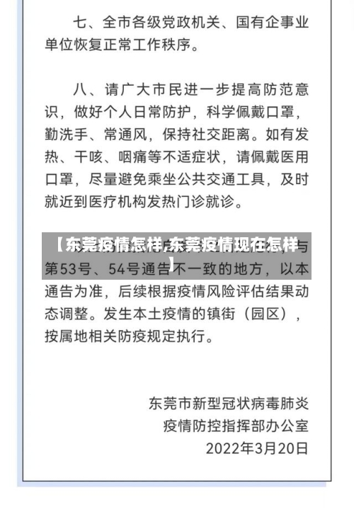【东莞疫情怎样,东莞疫情现在怎样】