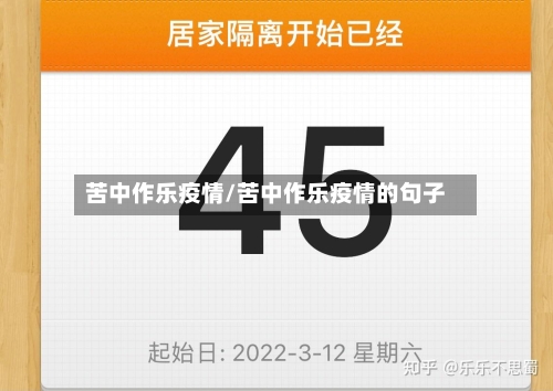 苦中作乐疫情/苦中作乐疫情的句子