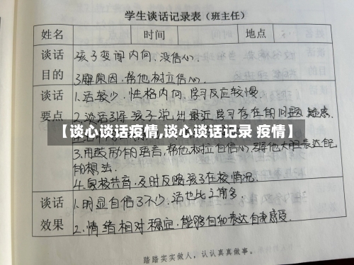 【谈心谈话疫情,谈心谈话记录 疫情】