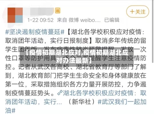 【疫情初期湖北应对,疫情初期湖北应对办法最新】