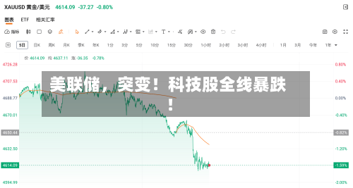 美联储，突变！科技股全线暴跌！