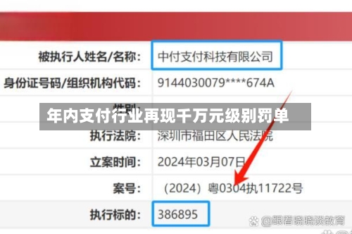 年内支付行业再现千万元级别罚单
