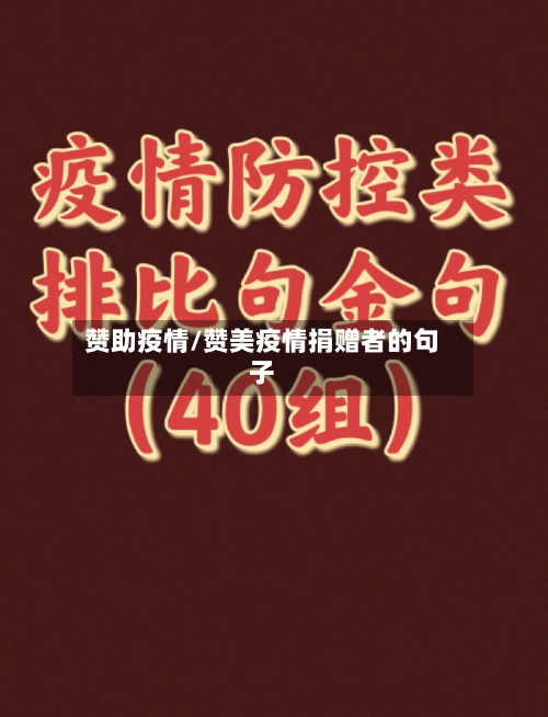 赞助疫情/赞美疫情捐赠者的句子