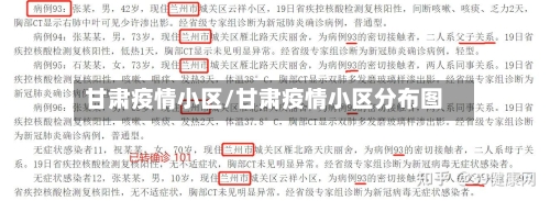甘肃疫情小区/甘肃疫情小区分布图