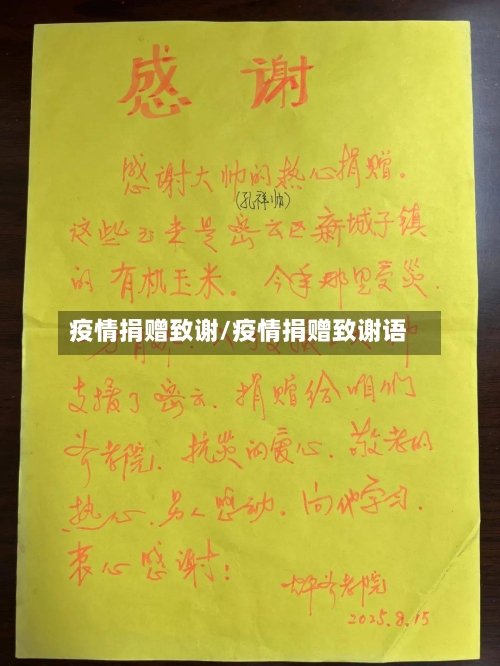 疫情捐赠致谢/疫情捐赠致谢语