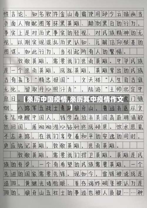 【亲历中国疫情,亲历其中疫情作文】