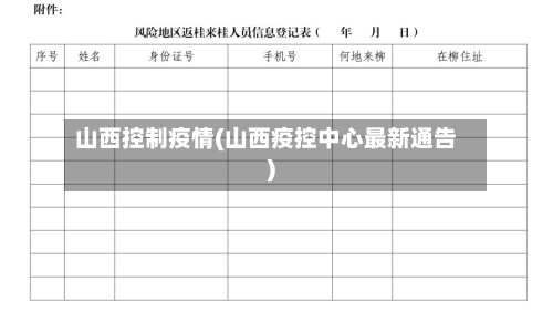 山西控制疫情(山西疫控中心最新通告)