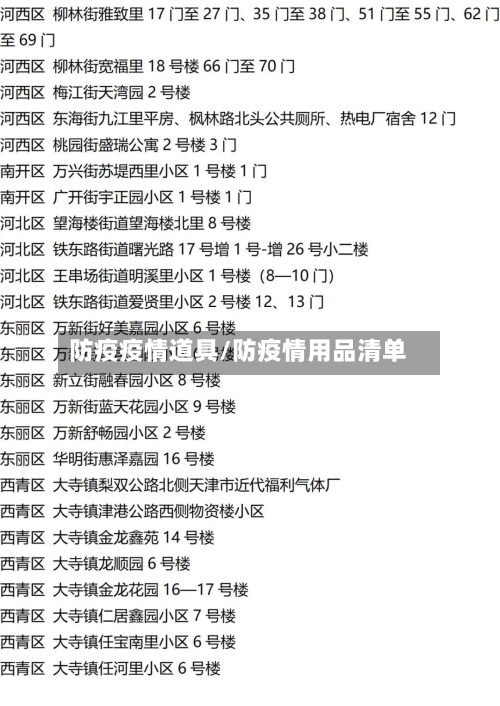 防疫疫情道具/防疫情用品清单