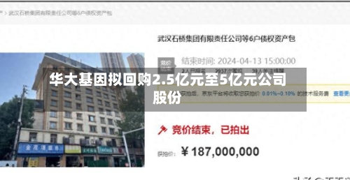 华大基因拟回购2.5亿元至5亿元公司股份