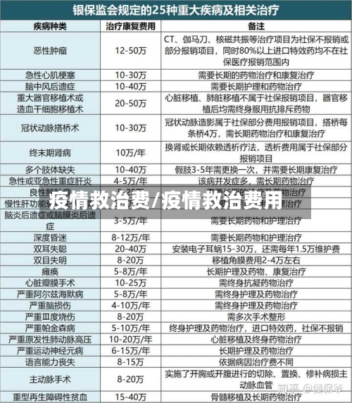 疫情救治费/疫情救治费用