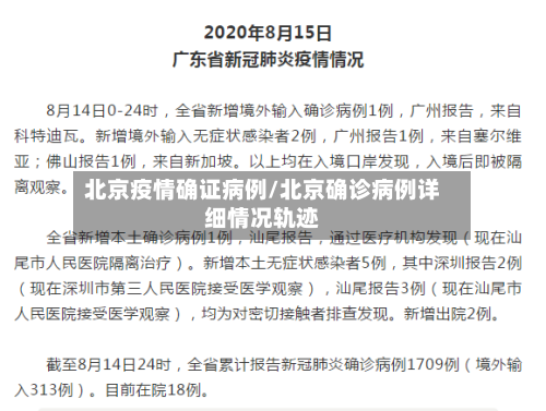 北京疫情确证病例/北京确诊病例详细情况轨迹