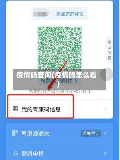 疫情码查询(疫情码怎么看)