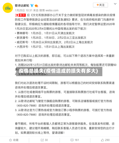 疫情总损失(疫情造成的损失有多大)