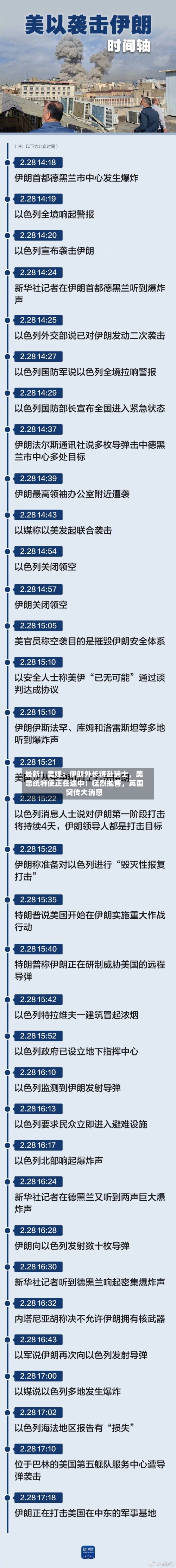 最新！美媒：伊朗外长将赴瑞士，美总统特使正在途中！猛烈抛售，英国突传大消息