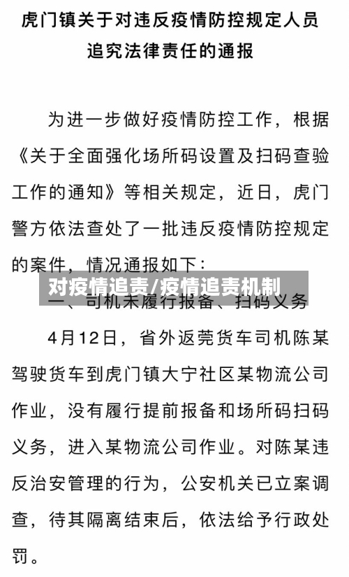 对疫情追责/疫情追责机制