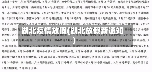 湖北疫情放假(湖北放假新通知)