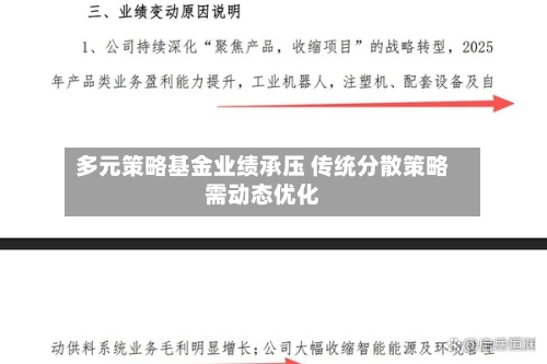 多元策略基金业绩承压 传统分散策略需动态优化