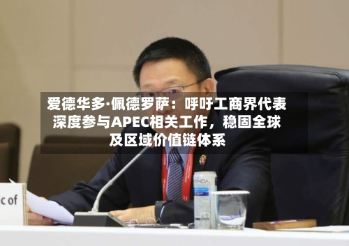 爱德华多·佩德罗萨：呼吁工商界代表深度参与APEC相关工作，稳固全球及区域价值链体系