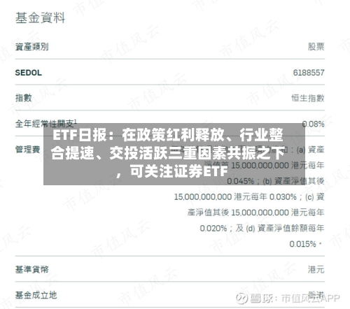 ETF日报：在政策红利释放、行业整合提速、交投活跃三重因素共振之下，可关注证券ETF