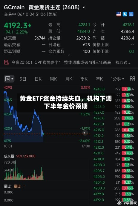 黄金ETF资金持续失血，机构下调下半年金价预期