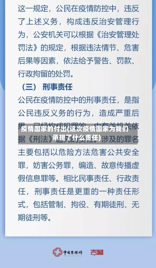 疫情国家的付出(这次疫情国家为我们承担了什么责任)