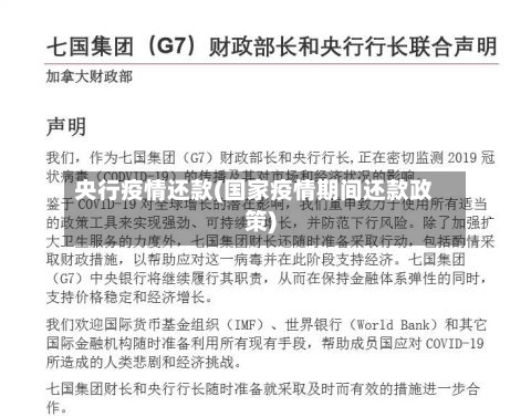 央行疫情还款(国家疫情期间还款政策)